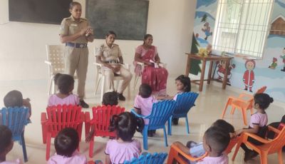 Police Conduct Interactive Child Safety Session at Claret Kids Paradise, Kanyakumari